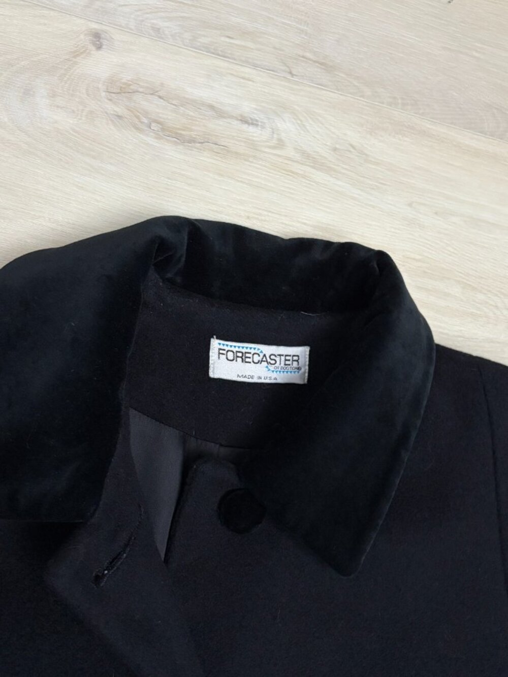 VINTAGE WOOL Forecaster of Boston Long Trench Winter Business Pea Coat Womens 10 - Picture 4 of 7